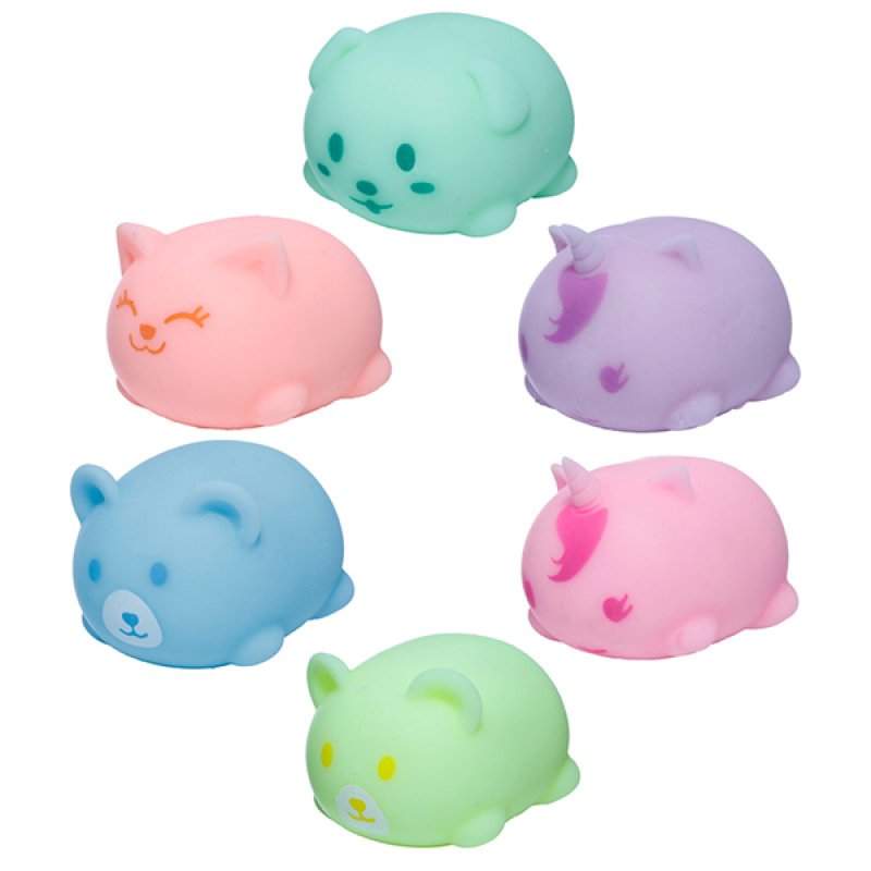 KAWAII - Animaux - Balle 'Squeezies' Anti-Stress Phosphorescent