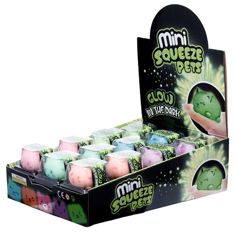 KAWAII - Animaux - Balle 'Squeezies' Anti-Stress Phosphorescent