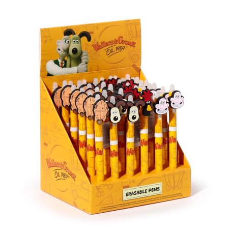 WALLACE & GROMIT - Stylo à Gel Effaçable (Display de 36pcs)