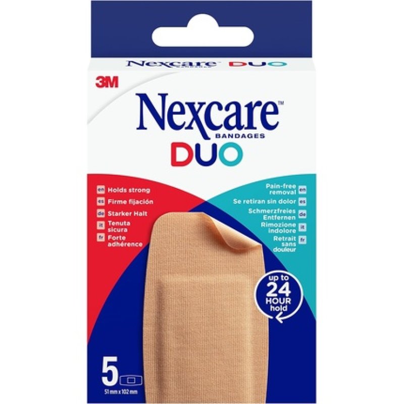 Nexcare DUO MAXI Plasters 51mm x 102mm 5 Plasters