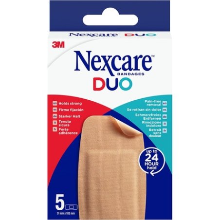 Nexcare DUO MAXI Plasters 51mm x 102mm 5 Plasters