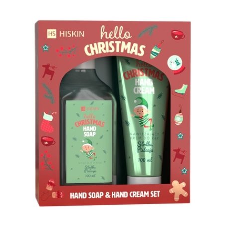 Hiskinset Hello Christmas Hand Cream Sweet Pistachio 60ml Hand Soap Sweet Pistachio 200ml