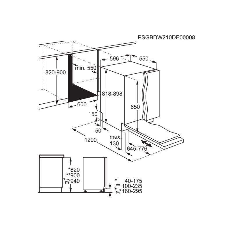 Electrolux ESL5315LO Fully built-in 13 place settings E