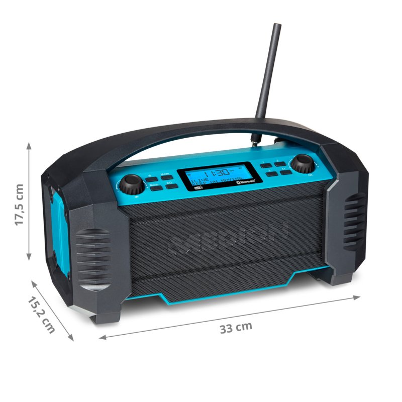 Medion MD 43320 DAB Baustellen-Radio blau / schwarz