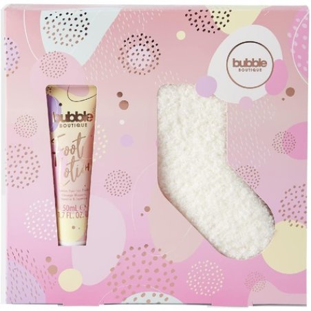 Style & Grace Bubble Boutique Sock Gift Set 50ml Foot Lotion 1 Pair of Socks - Eco Packaging