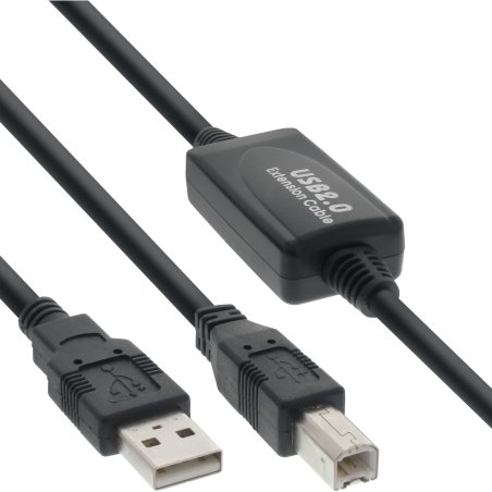 InLine 34511I câble USB 10 m USB A USB B Noir