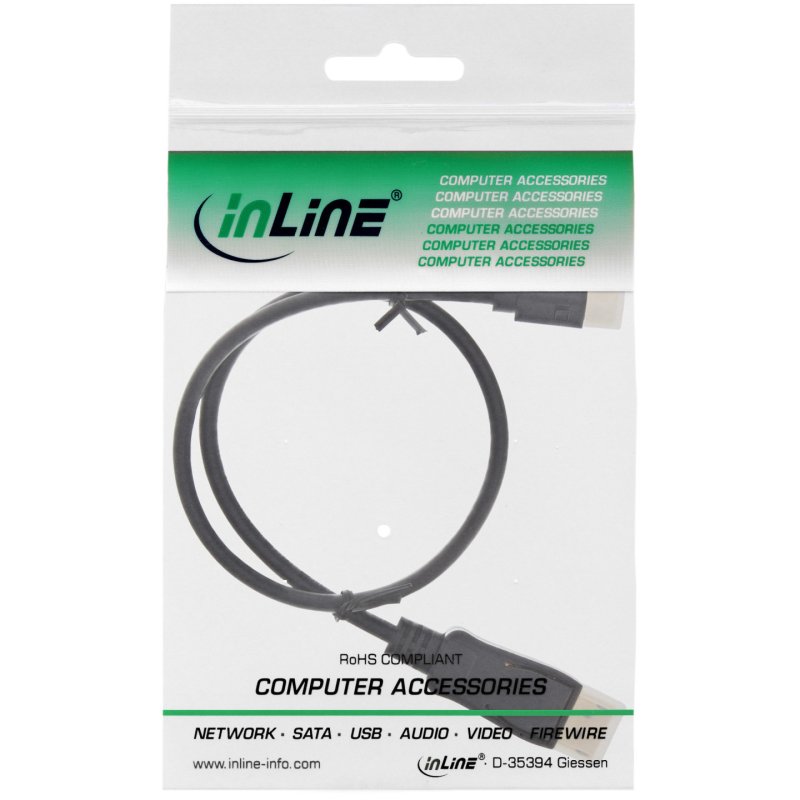 InLine 17134S câble DisplayPort 1,5 m Mini DisplayPort Noir