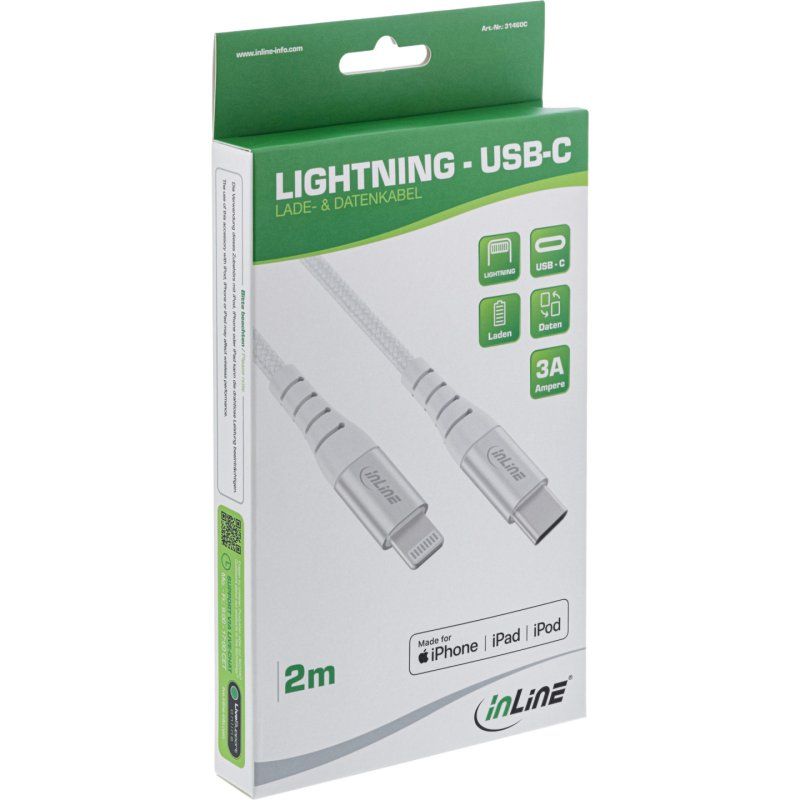 InLine 31460C câble Lightning 2 m Argent