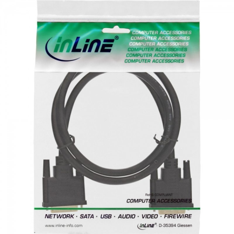 INLINE DVI-D Kabel PREMIUM 1m InLine DVI-D Kabel PREMIUM vergoldete Stecker Dual Link digital 24 1 St/St schwarz 1m