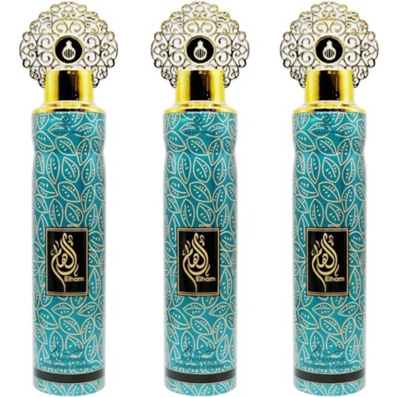 Arabiyat Elham Air Freshener Spray 300ml Turquoise and Gold Design