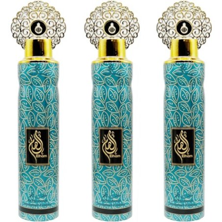 Arabiyat Elham Air Freshener Spray 300ml Turquoise and Gold Design