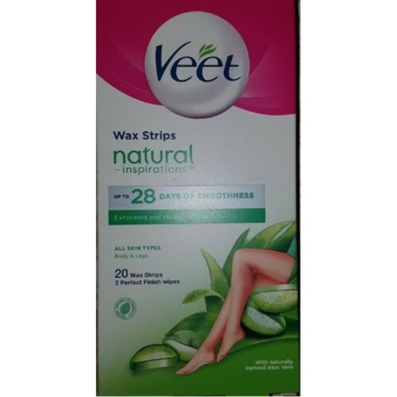 Veet Full Body 20 Wax Strip for Body and Legs Aloe Vera Long-Lasting Smoothness