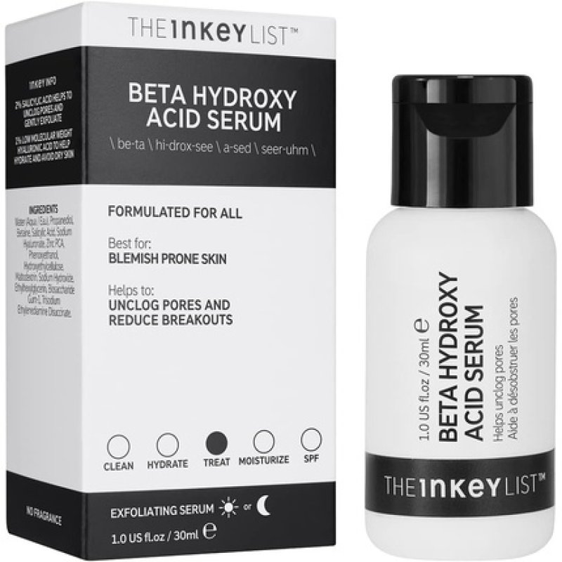 The INKEY List Beta Hydroxy Acid Serum with 2% Salicylic Acid and 1% Hyaluronic Acid 30ml