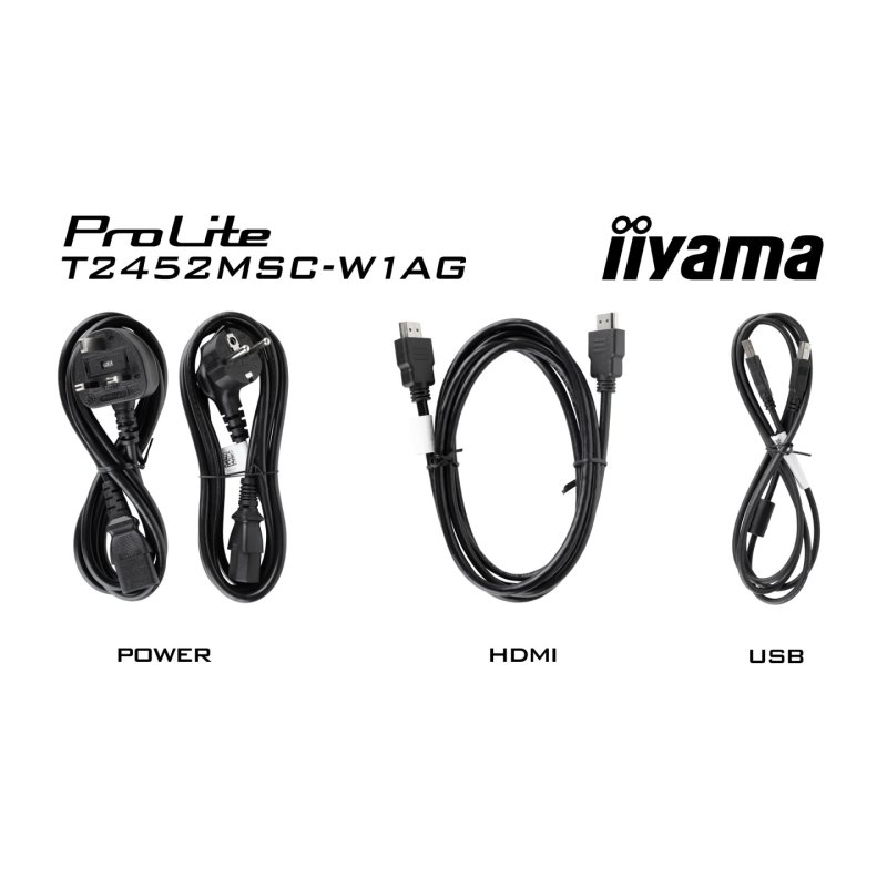 iiyama ProLite T2452MSC-W1AG écran plat de PC 61 cm (24") 1920 x 1080 pixels Full HD Écran tactile