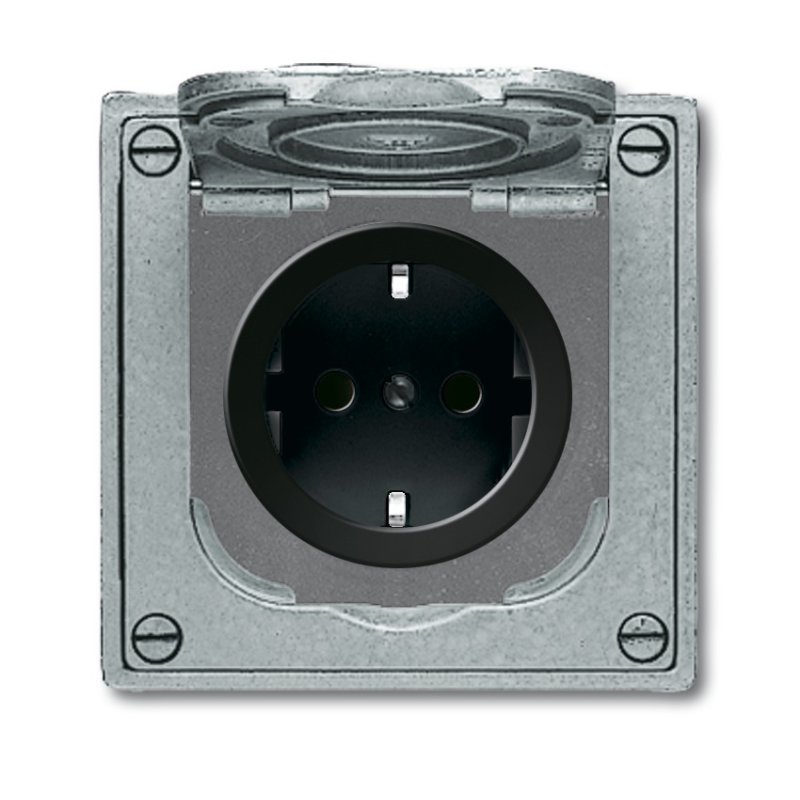 Busch-Jaeger 2011-0-3871 socket-outlet CEE 7/3 Black, Grey