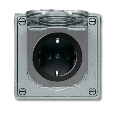 Busch-Jaeger 2011-0-3871 socket-outlet CEE 7/3 Black, Grey