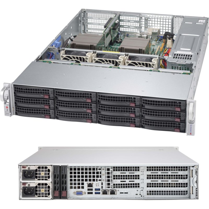 Supermicro SuperChassis 826BAC4-R1K23WB Rack Black 1200 W