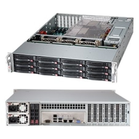 2HE Supermicro Gehäuse SuperChassis 2U CSE-826BAC12-R1K23LPB