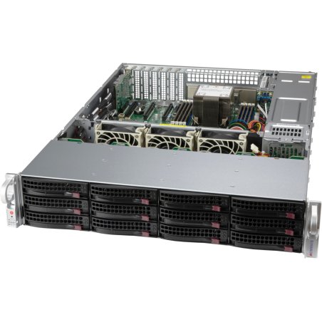 2HE Supermicro Gehäuse SuperChassis 2U CSE-826BAC12-R802LPB