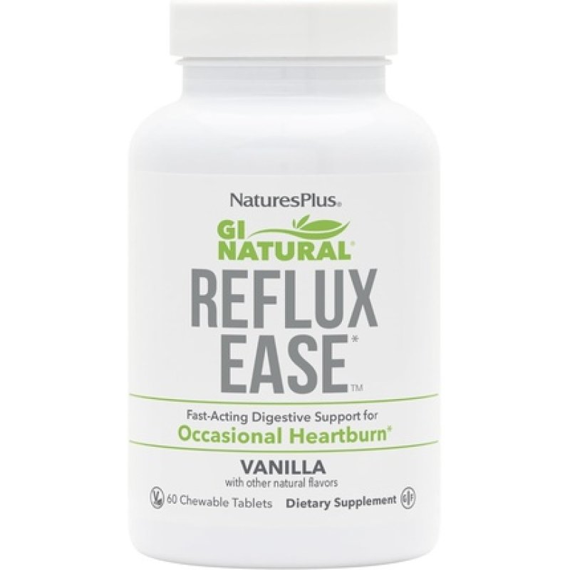 Natures Plus GI Natural Reflux Ease Vanilla Chewable Tablets 60