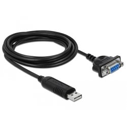 DeLOCK 66281 serial cable Black 1.8 m RS-232 USB Type-A