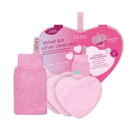 Glovset Velvet Lips Ever Clear Skin Scrubex Exfoliating Glove For Lips With Ultrasoft Reusable Heart Pads Cleansing