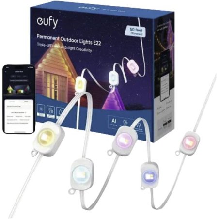 Eufy Permanent Outdoor Light, 15m Guirlande lumineuse décorative