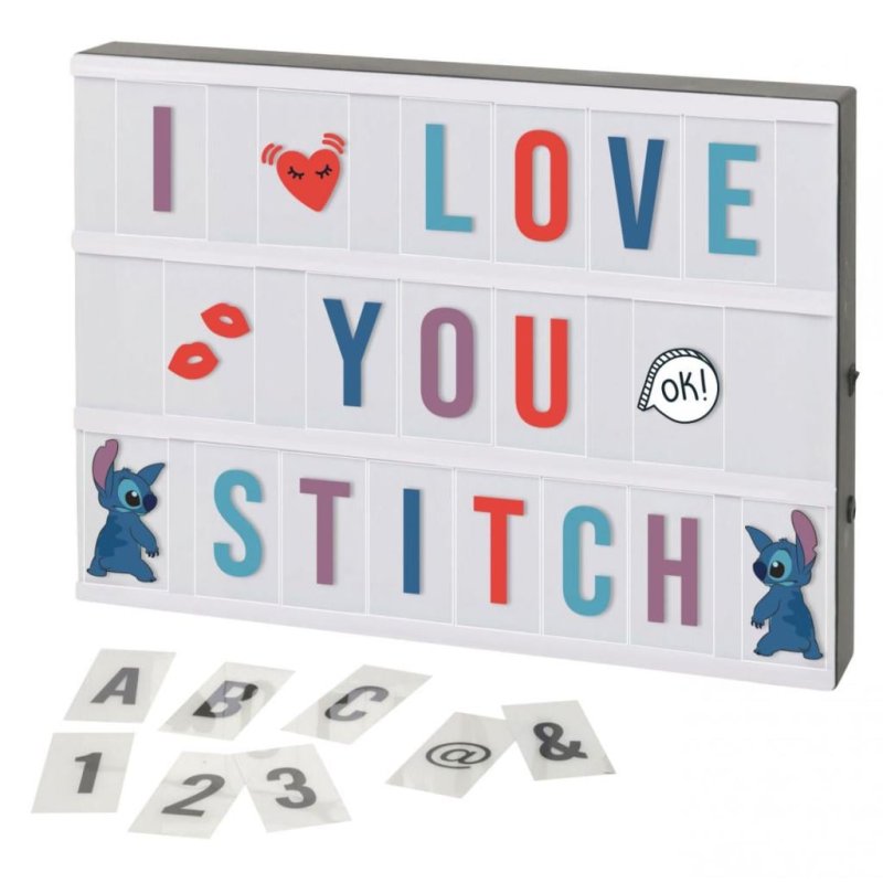 STITCH - Boite Lumineuse à Message avec 384 lettres Télécommande
