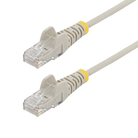 StarTech.com 25cm Gray Slim CAT6 Ethernet Cable, Snagless, 100W PoE, UTP, LSZH, 28AWG Pure Bare Copper Wire, Slim RJ45