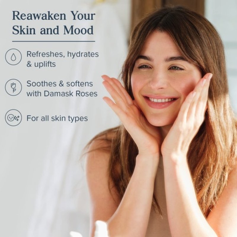 Heritage Store Rosewater Alcohol-Free 100% Pure Vegan for Sensitive Skin and Hair 237ml