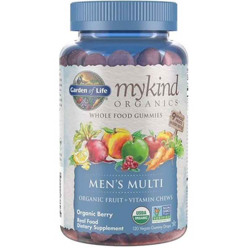 Garden of Life mykind Organics Men's Multi Berry Gummy Vitamins 120 Count