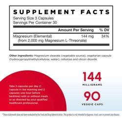 Jarrow Formulas MagMind Magnesium-L-Threonate 90 Capsules - Gluten Free