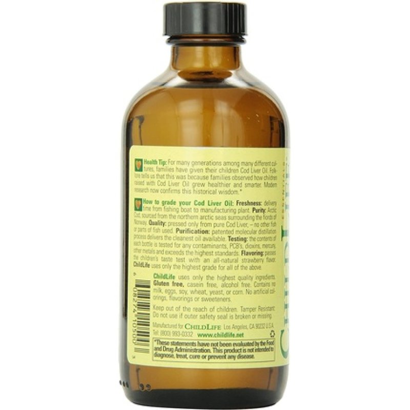 Child Life Cod Liver Oil Glass Bottle 8-Ounce