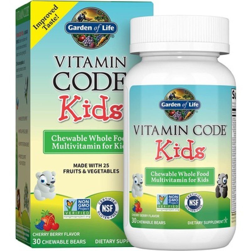 Garden of Life Vegetarian Multivitamin Supplement for Kids Vitamin Code Kids Chewable Raw Whole Food Vitamin with