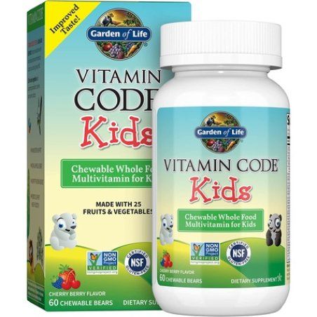 Garden of Life Vegetarian Multivitamin Supplement for Kids Vitamin Code Kids Chewable Raw Whole Food Vitamin with