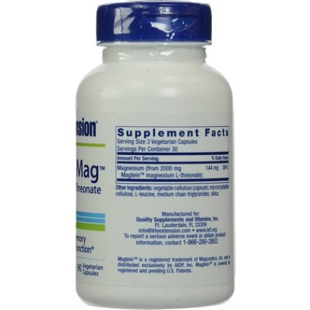 Life Extension Neuro-Mag Magnesium L-Threonate Vegetarian Capsules 90 Capsules