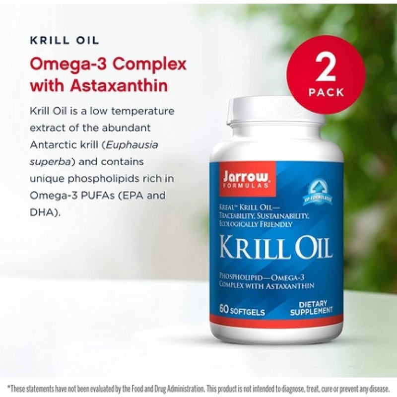 Jarrow Formulas Krill Oil - 60 Softgels - Phospholipid Omega-3 Complex With