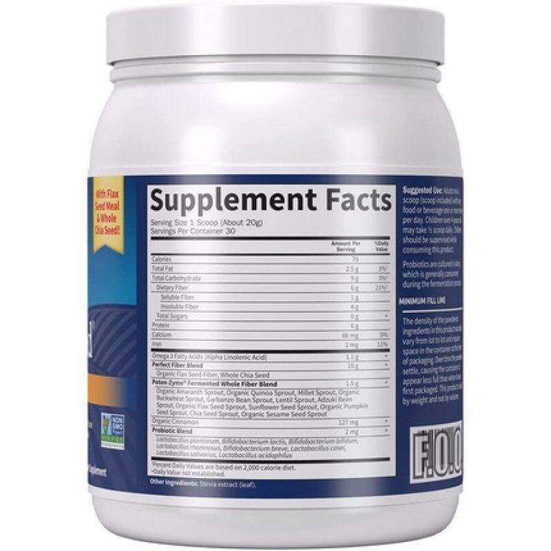 Garden of Life Super Seed Vegetarian Whole Food Fiber Supplement with Protein and Omega 3 1.05lb Powder