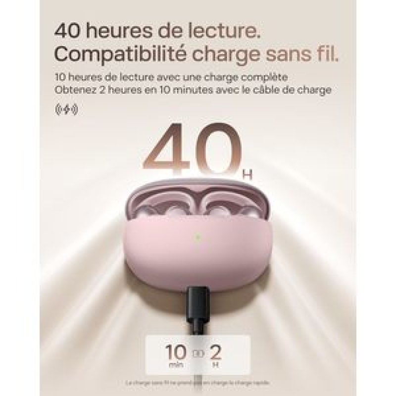 ECOUTEURS TWS CONDUCTION AERIENNE EAR RING OPEN DOTS ONE ROSE