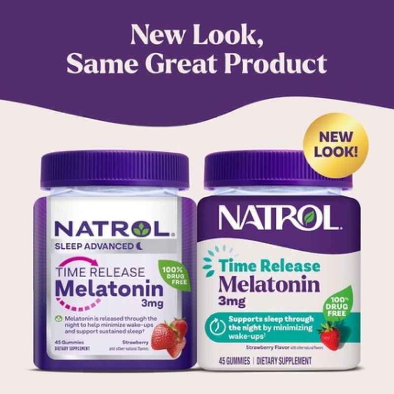 Natrol Time Release Melatonin Gummies Sleep Support for Adults 3mg
