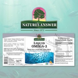 Nature's Answer Liquid Omega 3 EPA/DHA Fish Oil Platinum Liquid 16 Ounces
