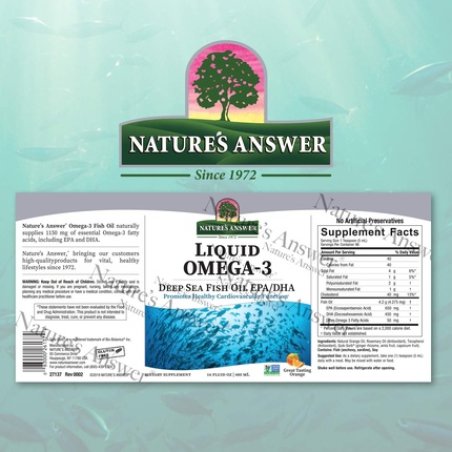 Nature's Answer Liquid Omega 3 EPA/DHA Fish Oil Platinum Liquid 16 Ounces