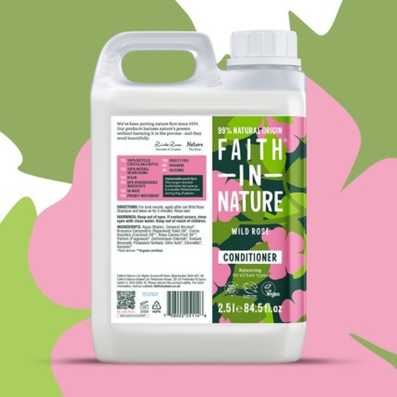 Faith In Nature Natural Wild Rose Restoring Conditioner for Normal to Dry Hair 2.5L