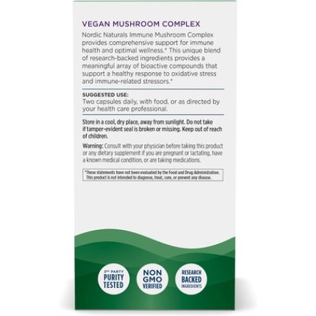 Nordic Naturals Immune Mushroom Complex Unflavored 60 Capsules - Adaptogenic