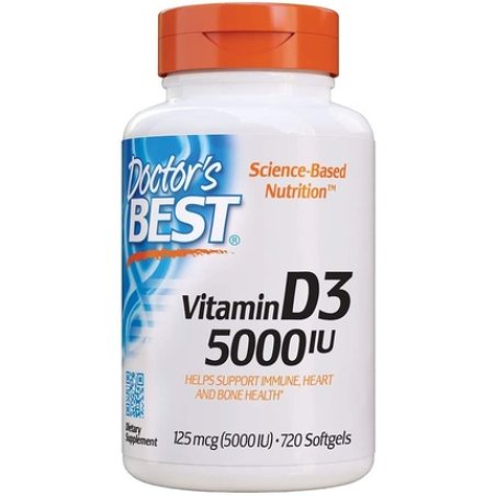 Doctor's Best Vitamin D3 5000 IU for Healthy Bones Teeth Heart and Immune Support 720 Count