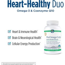 Nordic Naturals ProOmega CoQ10 Fish Oil 650mg EPA 450mg DHA 100mg CoQ10 120 Soft Gels