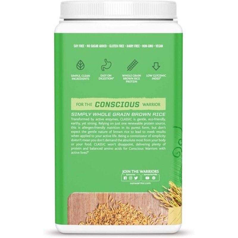 Sunwarrior Natural Rice Protein Powder with Vegetable Protein and Muscle Mass Support 750g Bio Vanilla
