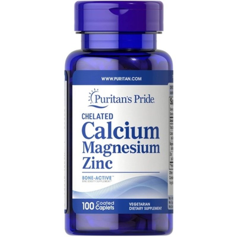 Puritan's Pride Calcium Magnesium Zinc Caplets 100 Count