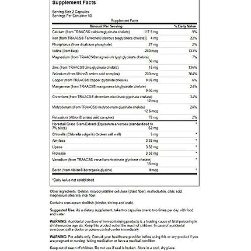 Swanson Albion Chelated Multi-Mineral Glycinate 120 Capsules