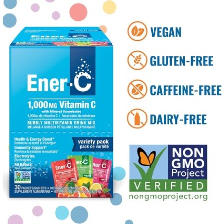 Ener-C Variety Pack Multivitamin Drink Mix Powder with Vitamin C 1000mg
